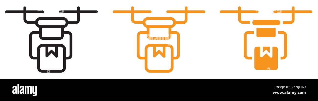 drone delivery icon web design logo set collection in vector Stock ...