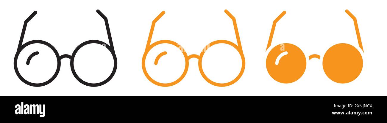 Glasses icon web design logo set collection in vector Stock Vector