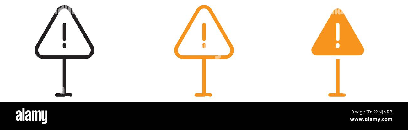 Exclamation danger icon web design logo set collection in vector Stock Vector