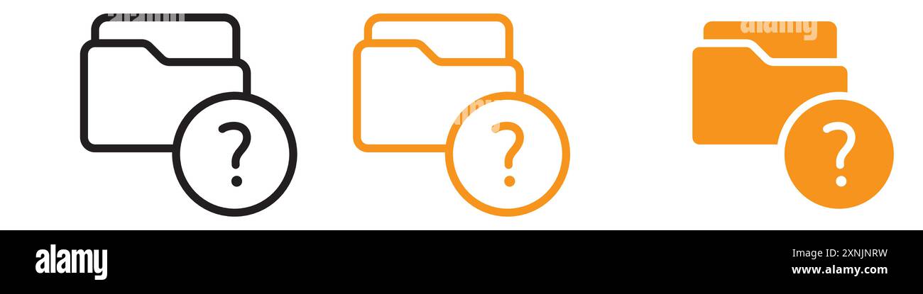 Folder with questionmark icon web design logo set collection in vector Stock Vector