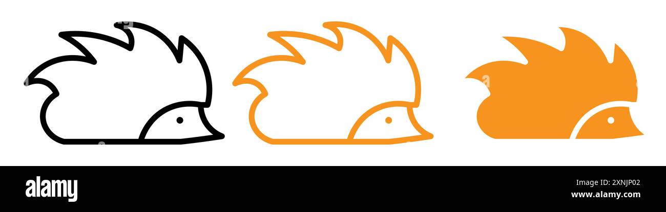 Hegdehog icon (2) web design logo set collection in vector Stock Vector
