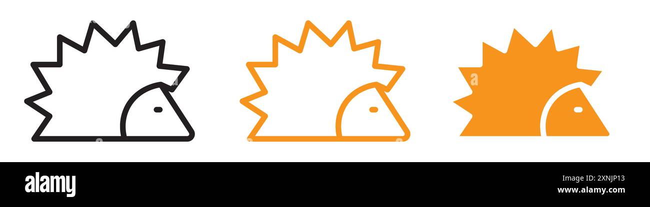 Hegdehog icon web design logo set collection in vector Stock Vector