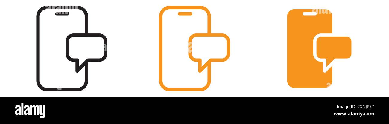 Message phone icon web design logo set collection in vector Stock Vector