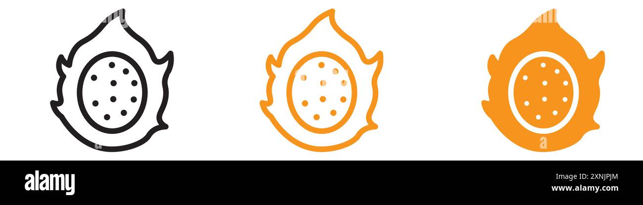 pitaya icon web design logo set collection in vector Stock Vector