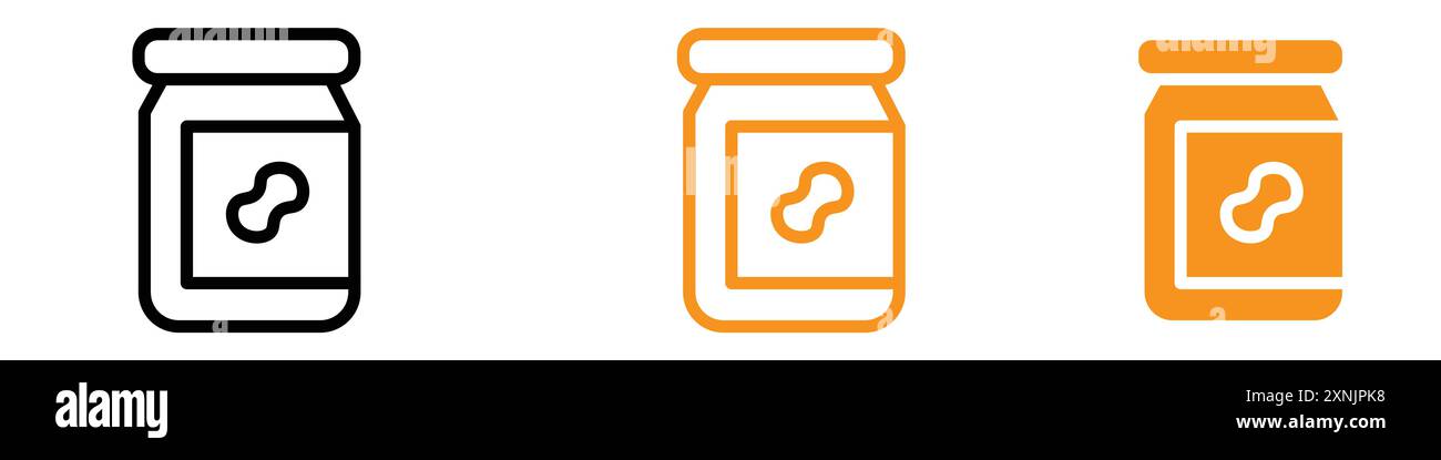 Peanut butter icon web design logo set collection in vector Stock Vector