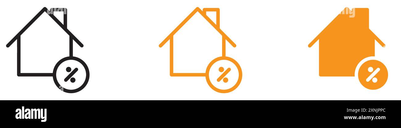 Rate for mortgage icon web design logo set collection in vector Stock Vector