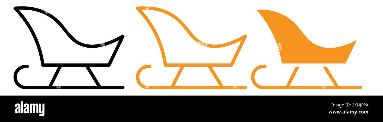 Sled icon web design logo set collection in vector Stock Vector