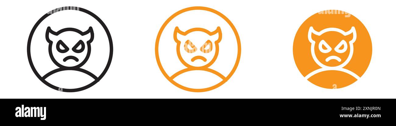 satan evil icon web design logo set collection in vector Stock Vector