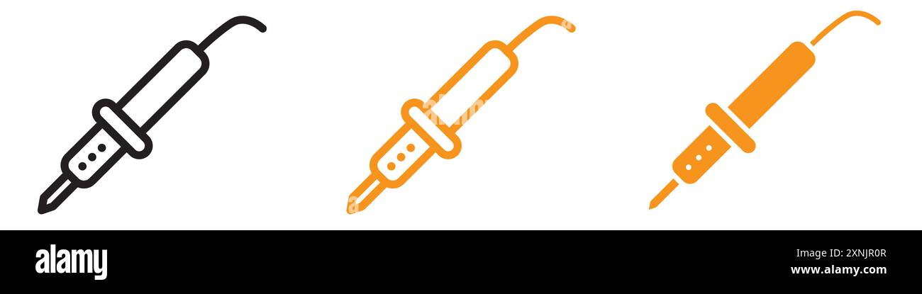 Soldering iron icon (2) web design logo set collection in vector Stock Vector