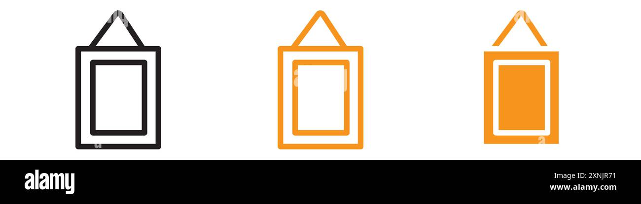Photo frame icon web design logo set collection in vector Stock Vector