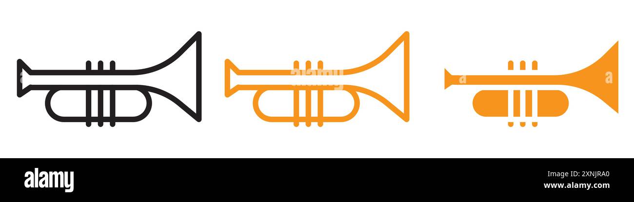 Trumpet icon web design logo set collection in vector Stock Vector
