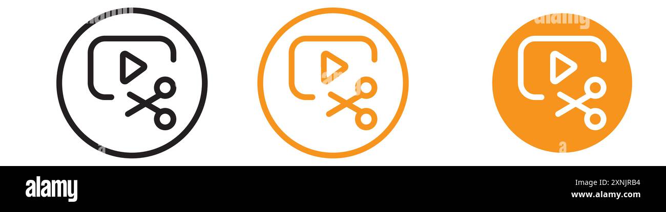 video Editor icon web design logo set collection in vector Stock Vector