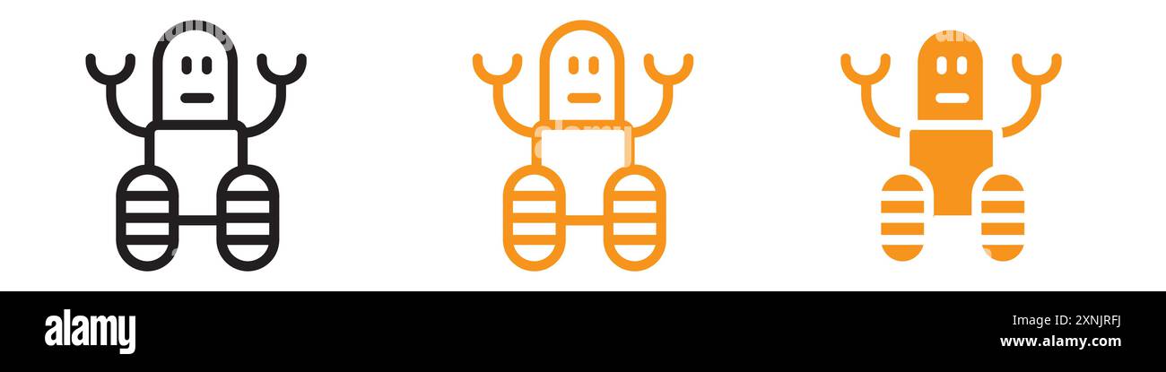 Wheels robot icon web design logo set collection in vector Stock Vector