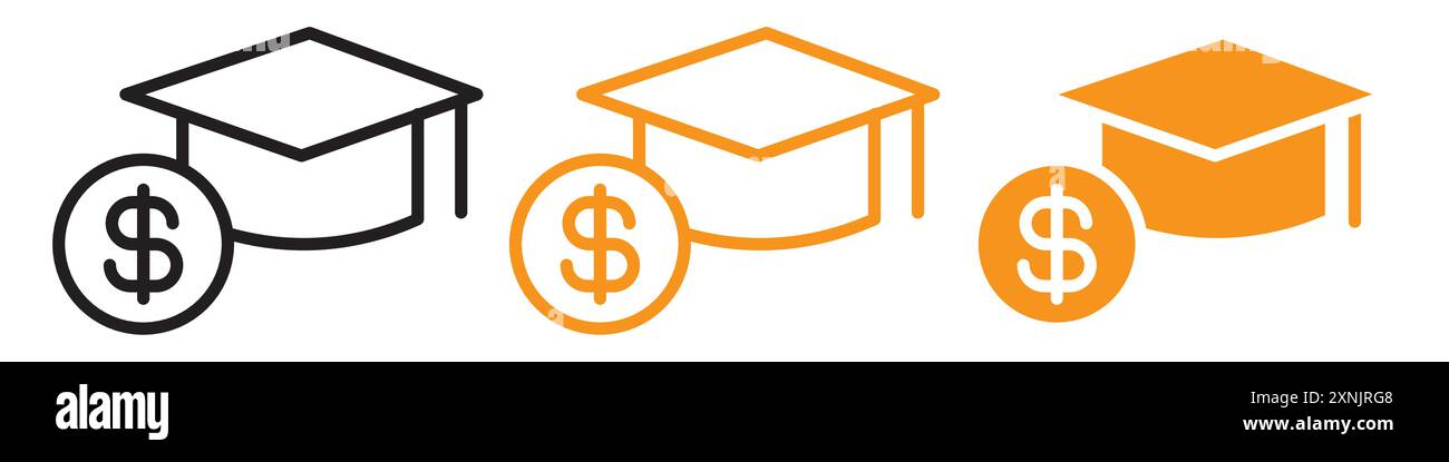Scholarship icon web design logo set collection in vector Stock Vector