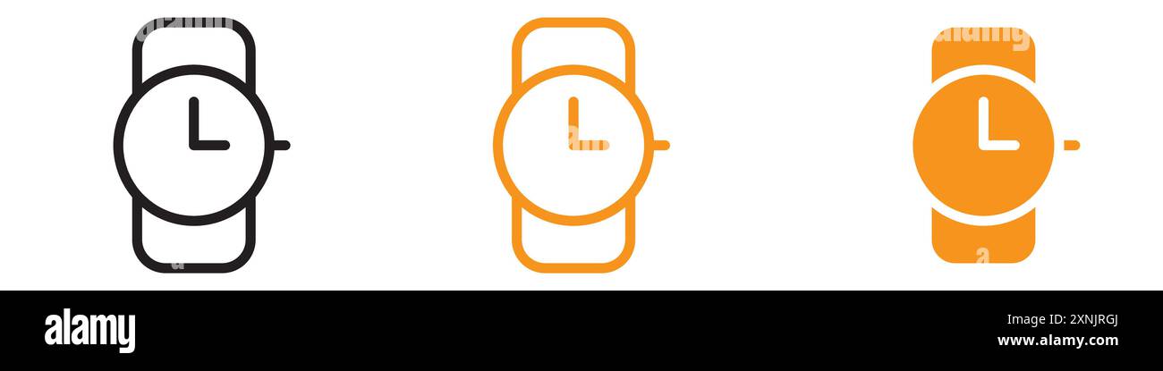 Wristwatch icon web design logo set collection in vector Stock Vector