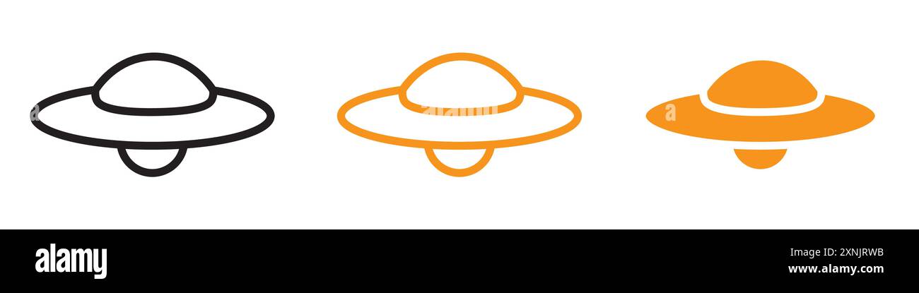 ufo flying icon web design logo set collection in vector Stock Vector