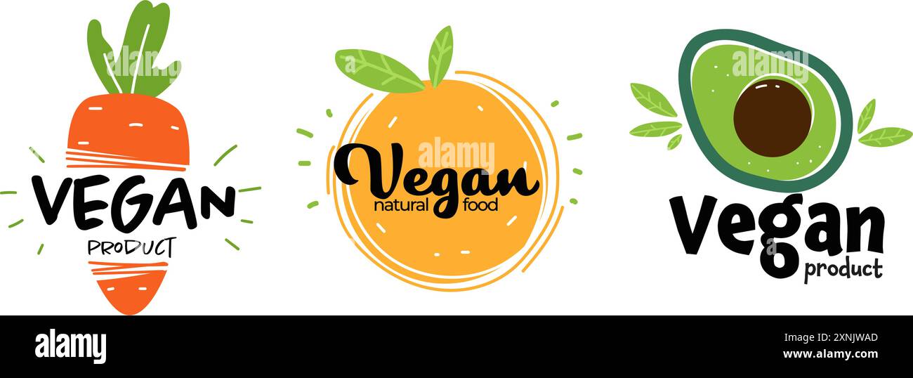 Organic Vegan Food Label Design Stock Vector Image & Art - Alamy