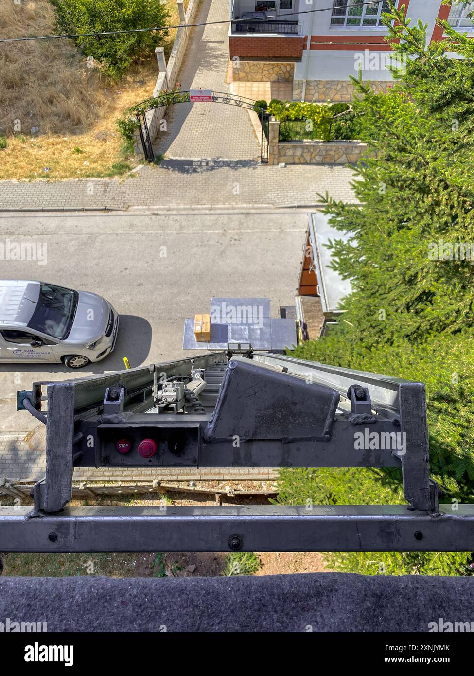 11 August 2023 Eskisehir Turkey. Elevator transportation services process Stock Photo