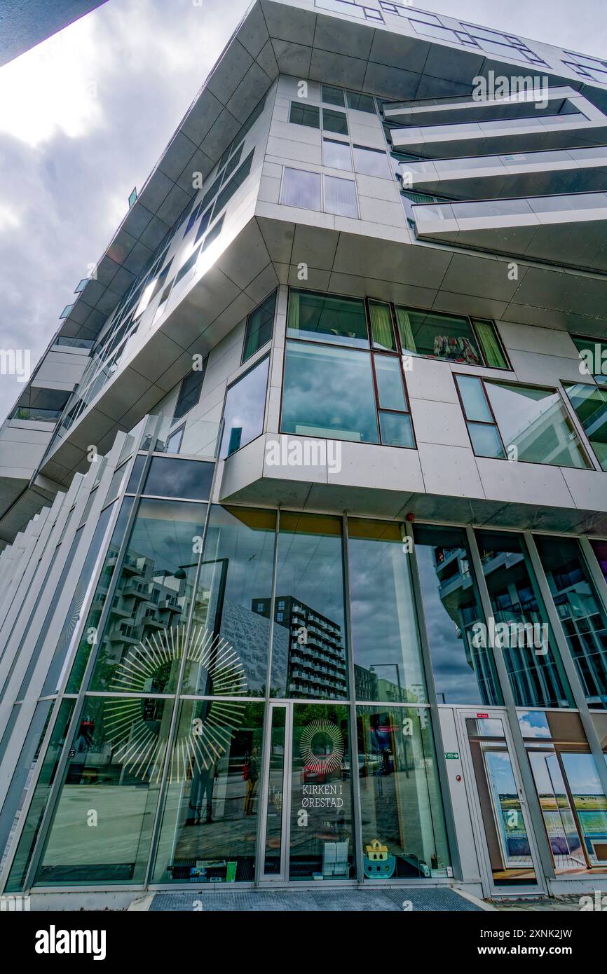 Wohnsiedlung in Orestad, moderne Architektur, Kopenhagen, Dänemark, Stock Photo