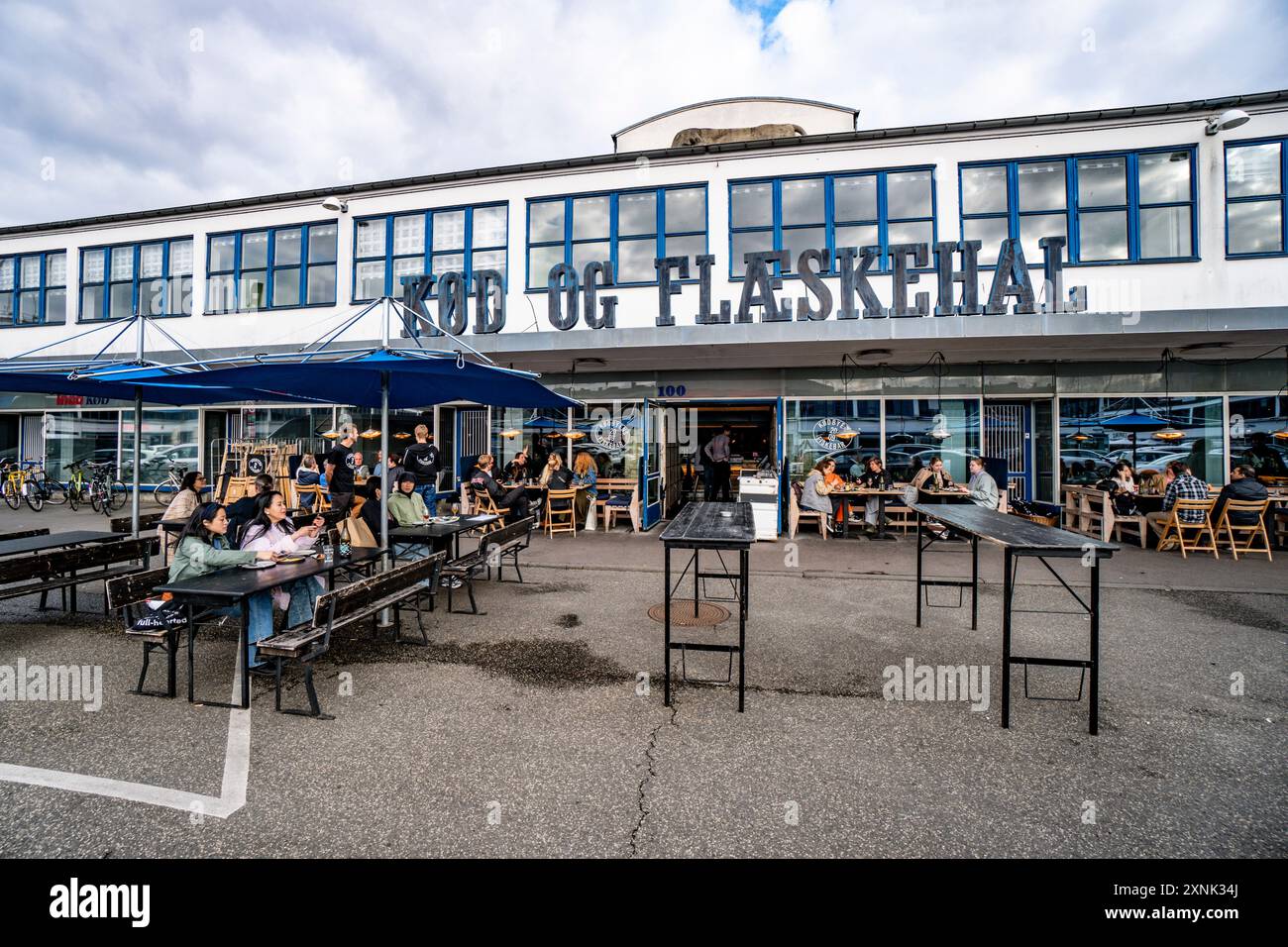 Kødbyens Fiskebar, Meeresfruechte Restaurant, ehemaliger Fleischmarkt,  meatpacking district,  Kopenhagen, Dänemark, Europa, Stock Photo