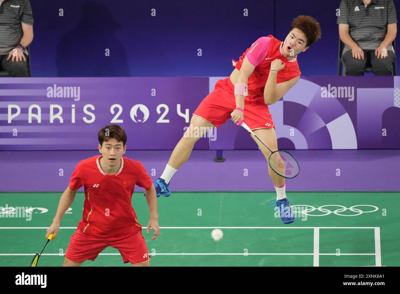 China's Liang Weikeng and Wang Chang play against Indonesia's Fajar ...