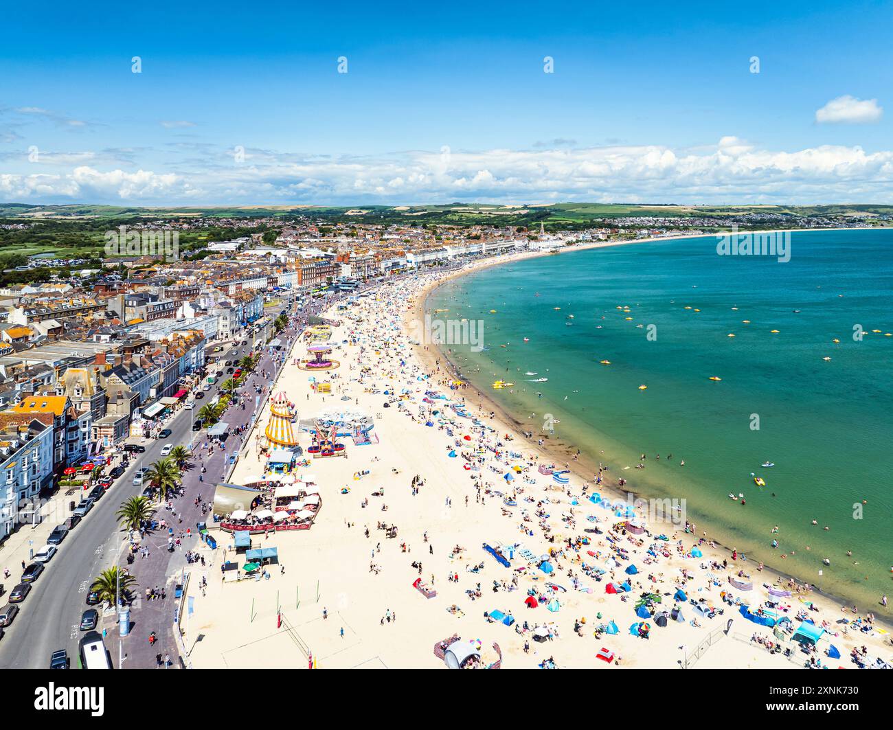Weymouth Beachat Summer From A Drone Esplanade Weymouth Dorset weymouth-beachat-summer-from-a-drone-esplanade-weymouth-dorset