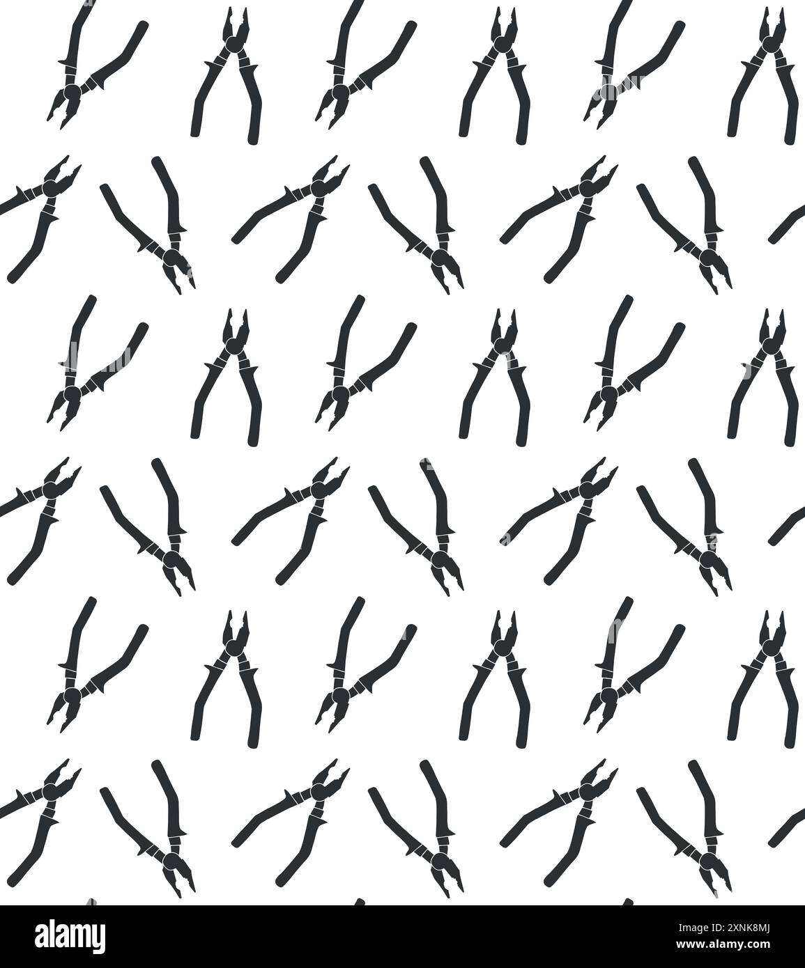 Vector seamless pattern of hand drawn pliers Stock Vector