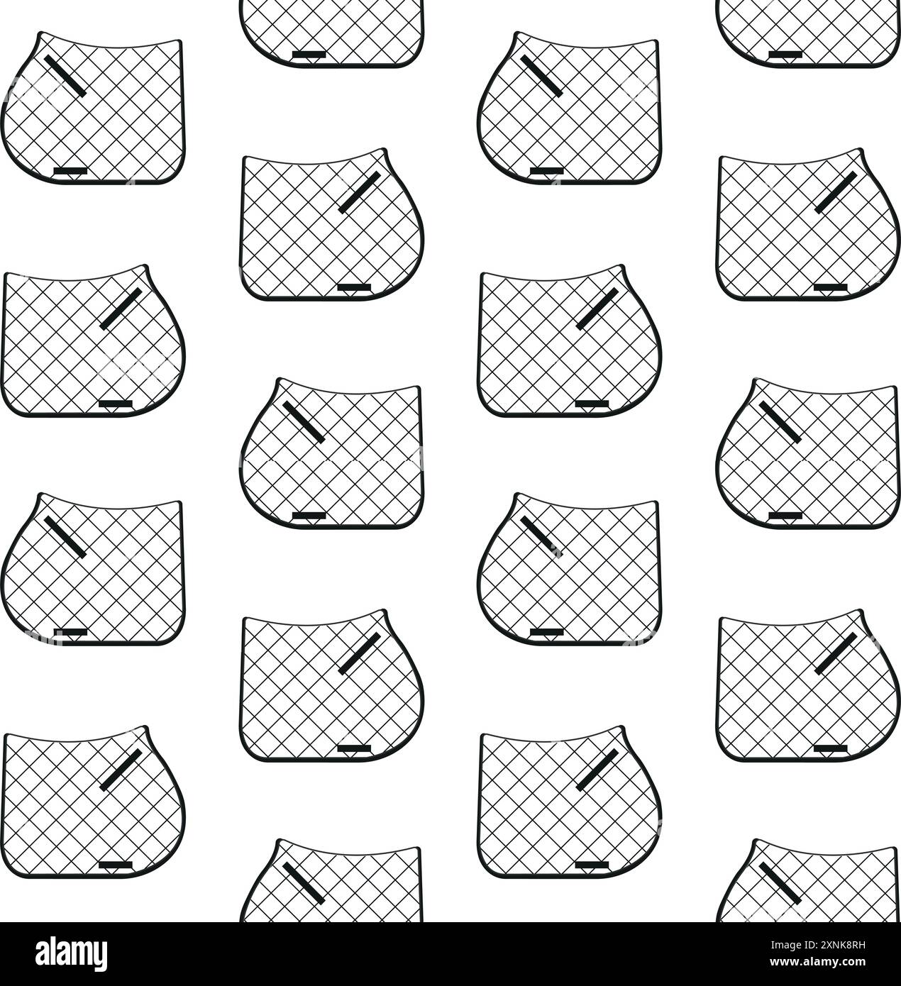 Vector seamless pattern of horse saddle pad Stock Vector