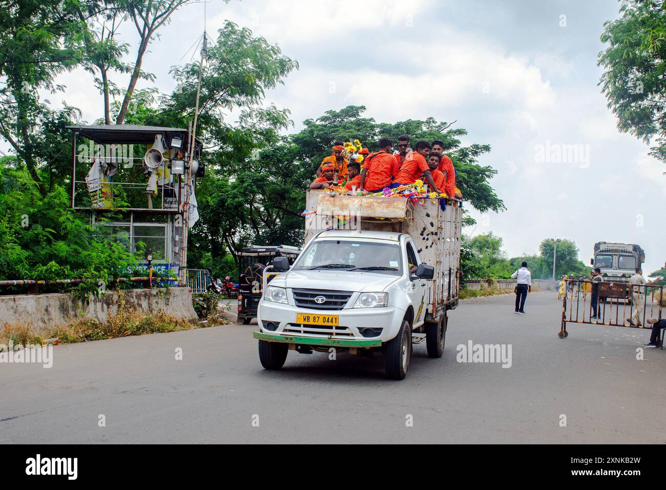 Shiva devotees procession during holy shravan month Stock Photo