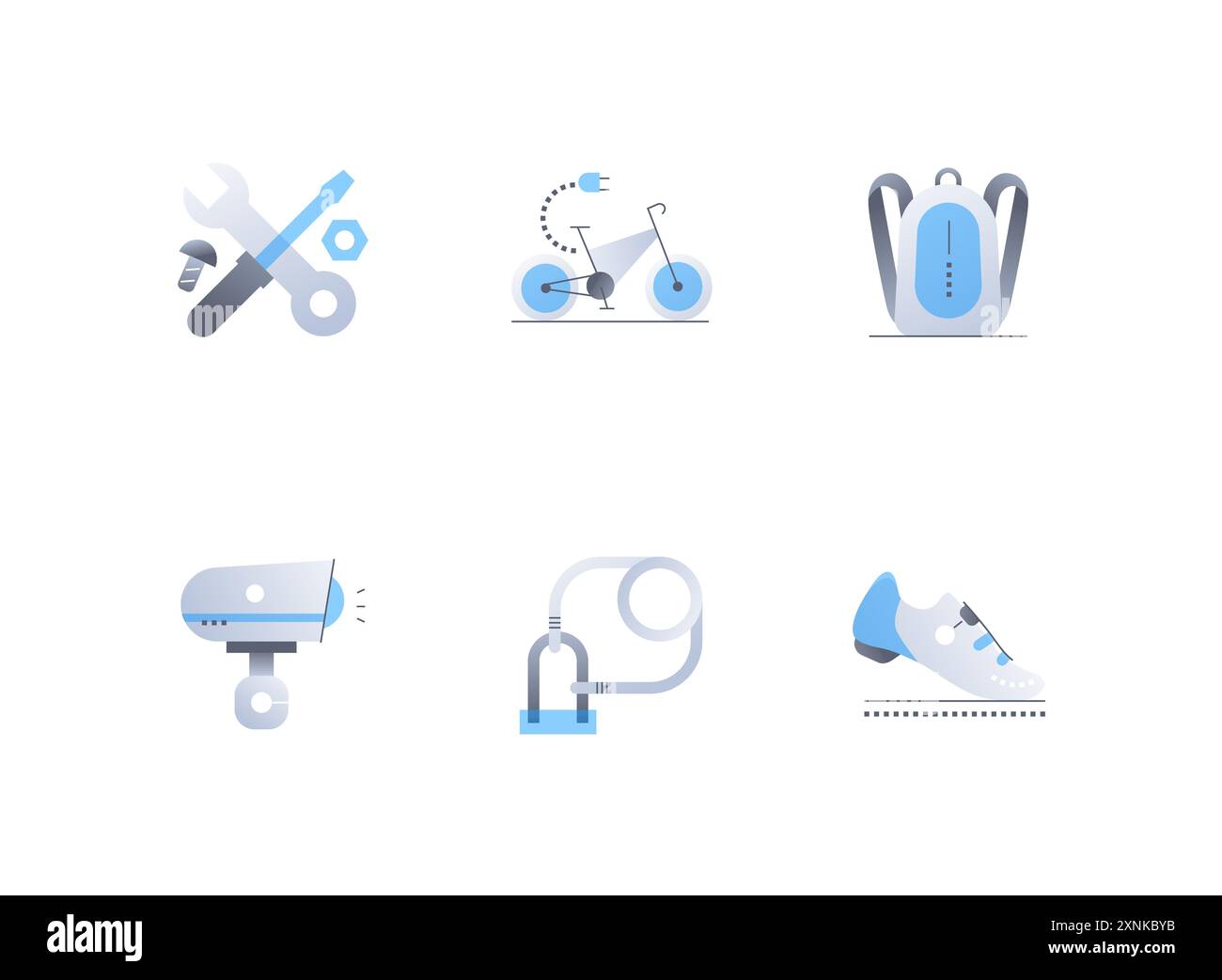Cycling flat icons Cut Out Stock Images & Pictures - Alamy