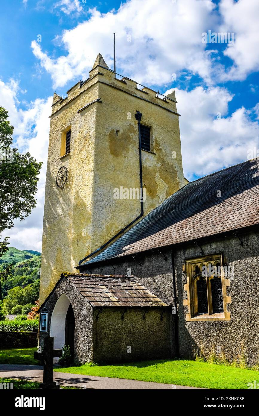 View of Grasmere Parish Church. Stock Photo