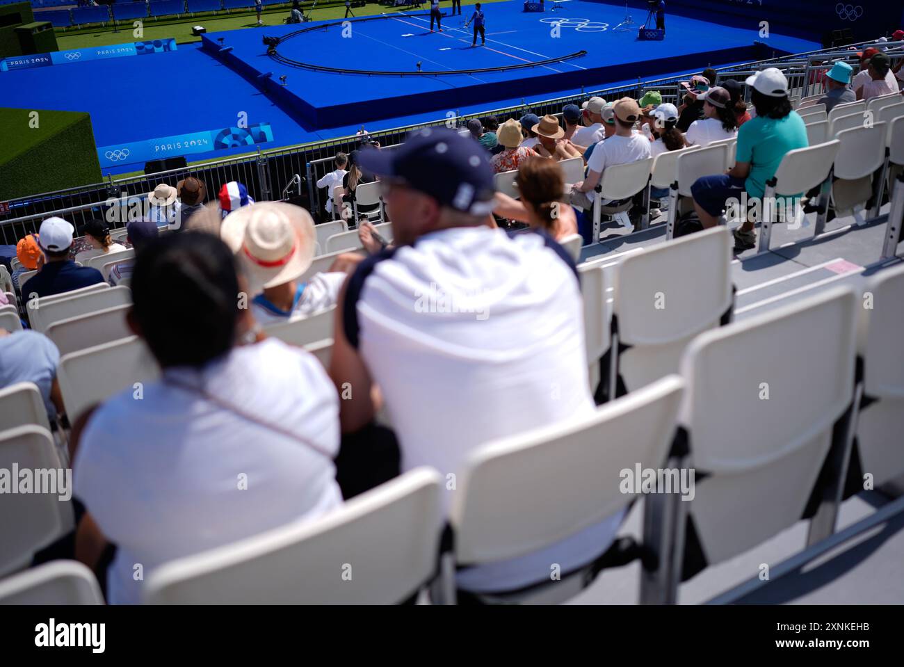 Spectators watched archers shoot during the Archery individual ...