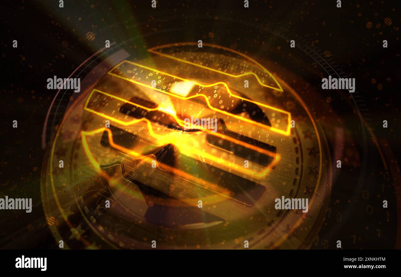 Poznan, Poland, August 1, 2024: Aptos APT cryptocurrency gold coin on green  screen background. Abstract concept 3d illustration Stock Photo - Alamy