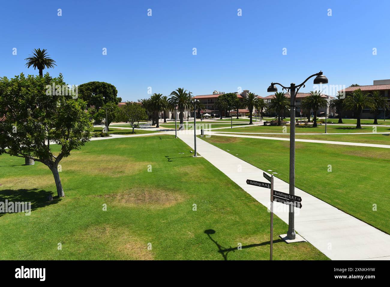 LONG BEACH, CALIFORNIA - 28 JULY 2024: Quad at the Long Beach City College, LBCC, Liberal Arts Campus. Stock Photo