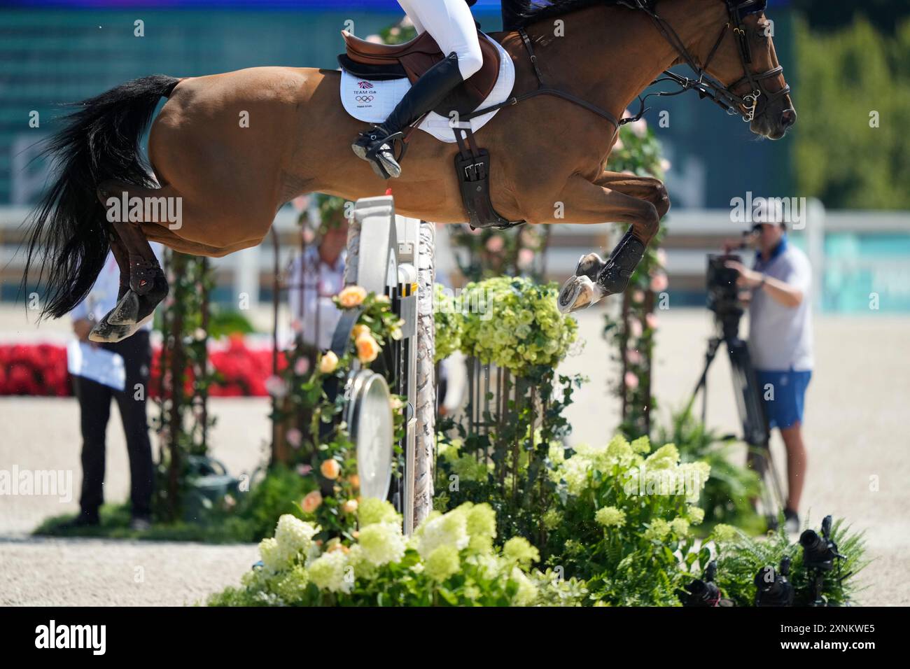 Britain's Harry Charles, riding Romeo 88, during the Equestrian Team ...