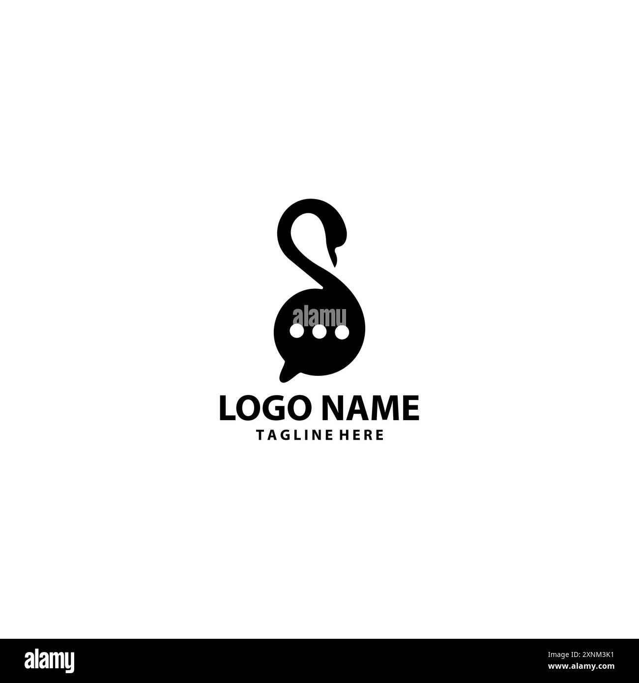 swan message logo design vector Stock Vector