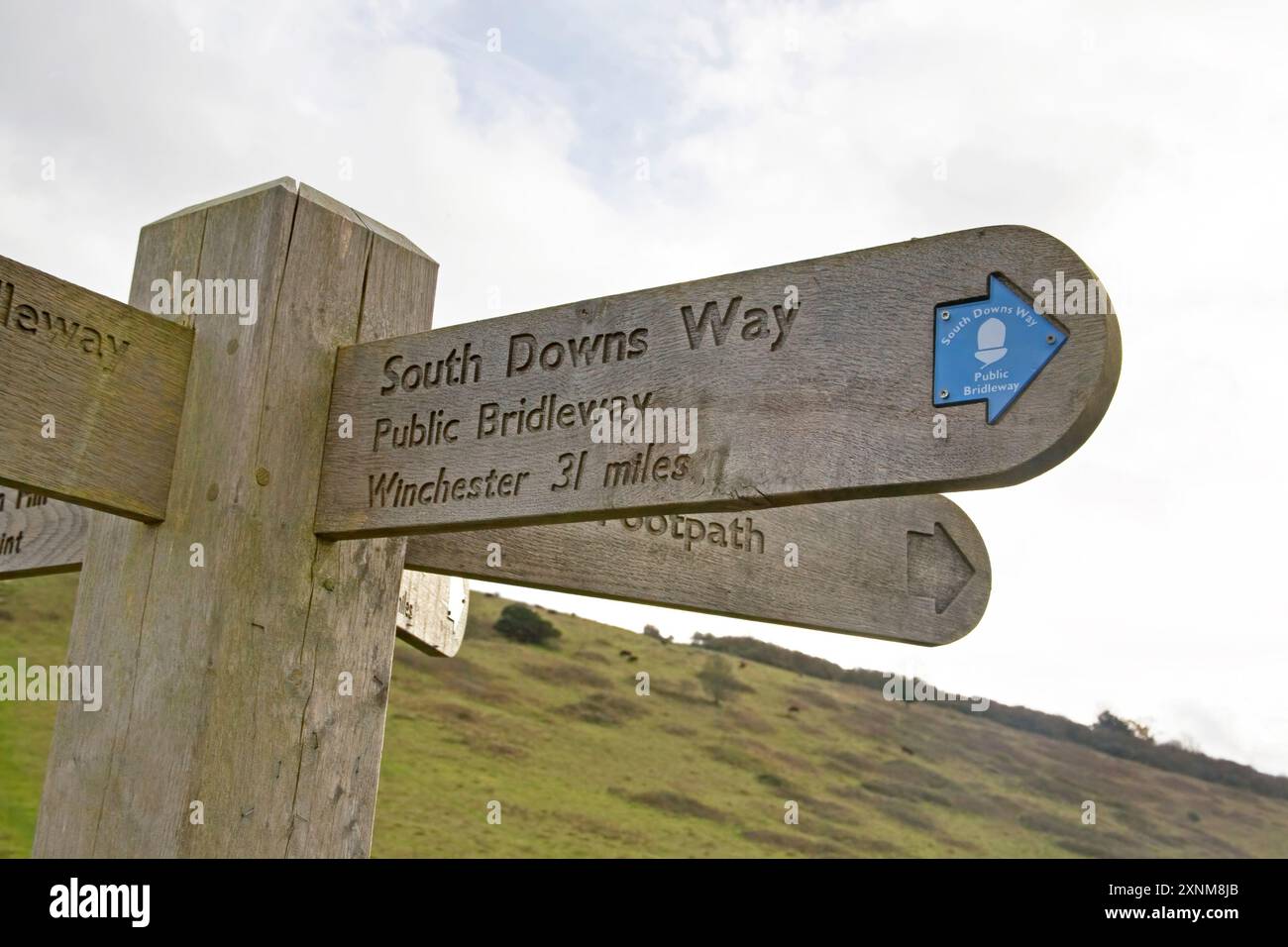 south downs way signs at harting down in the south downs national park ...