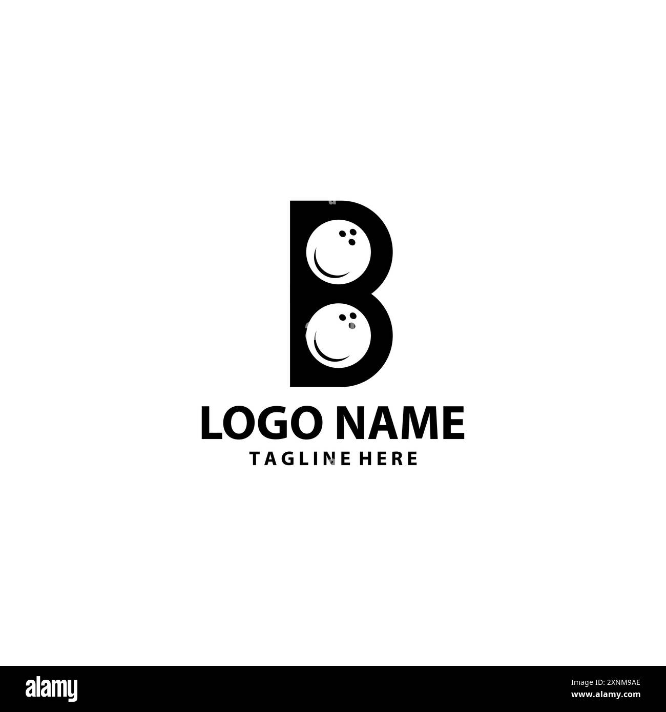 initial B bowling logo design vector Stock Vector
