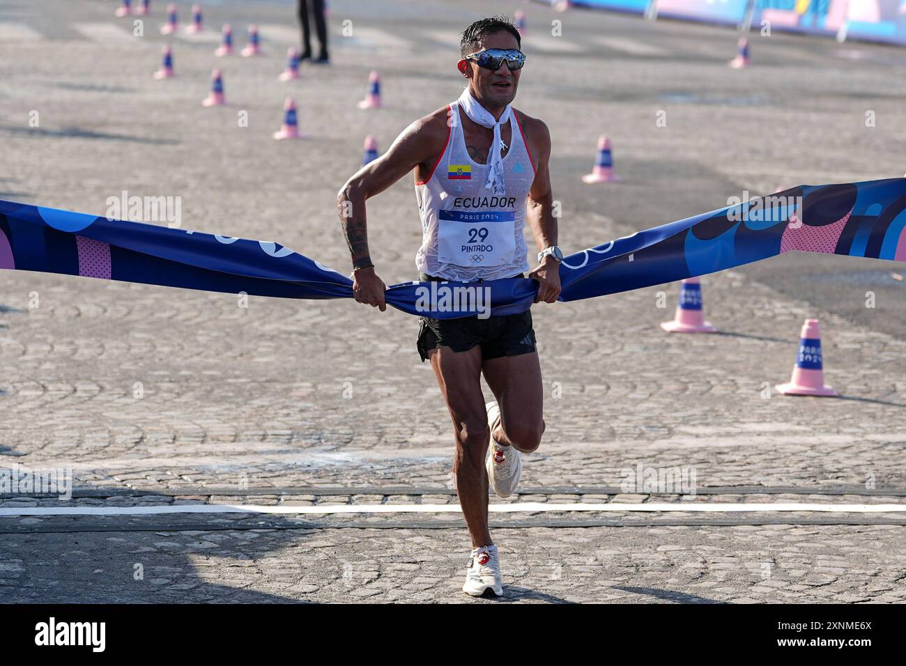 Paris, France. 1st Aug, 2024. Brian Daniel Pintado of Ecuador crosses ...