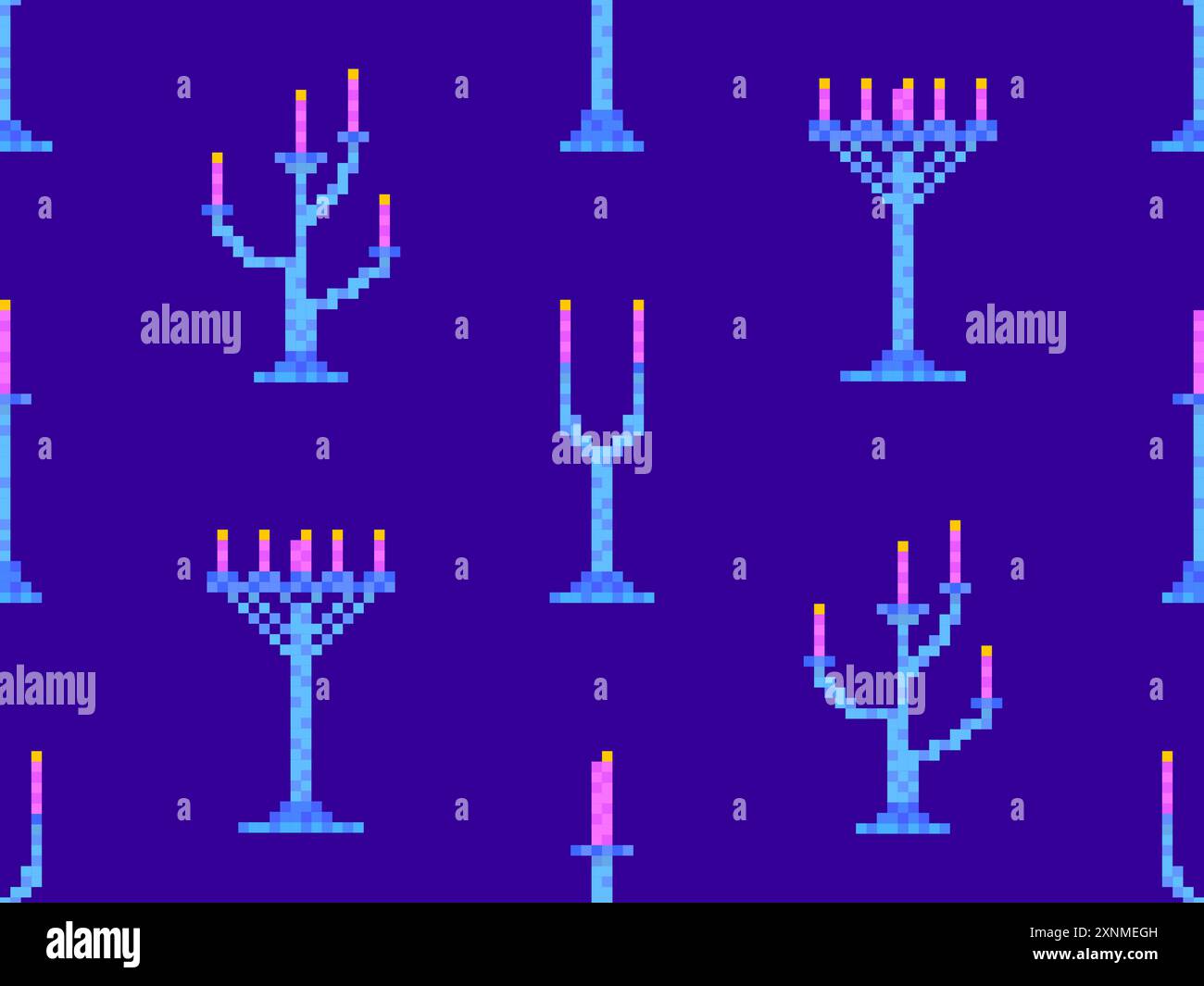 Seamless pattern of pixel candlesticks. Candlestick with candles in 8 ...