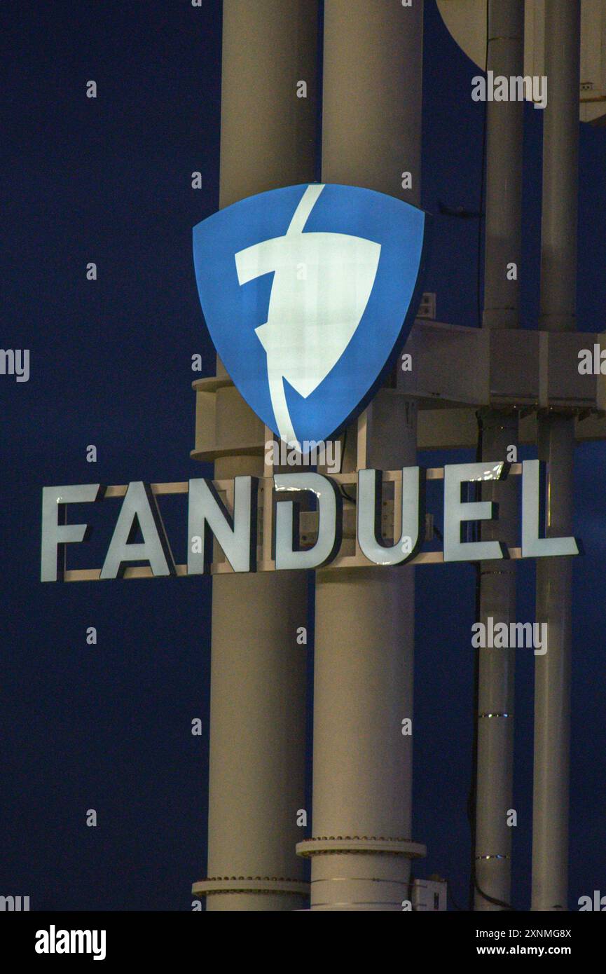 Toronto, ON, Canada – August 5, 2024: View at the Fanduel company sign in Toronto Stock Photo