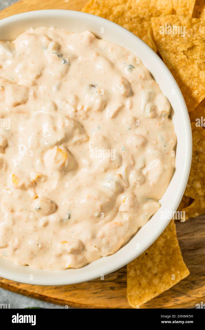 Homemade Spicy Sweet Corn Mayo Dip with Tortilla Chips Stock Photo - Alamy