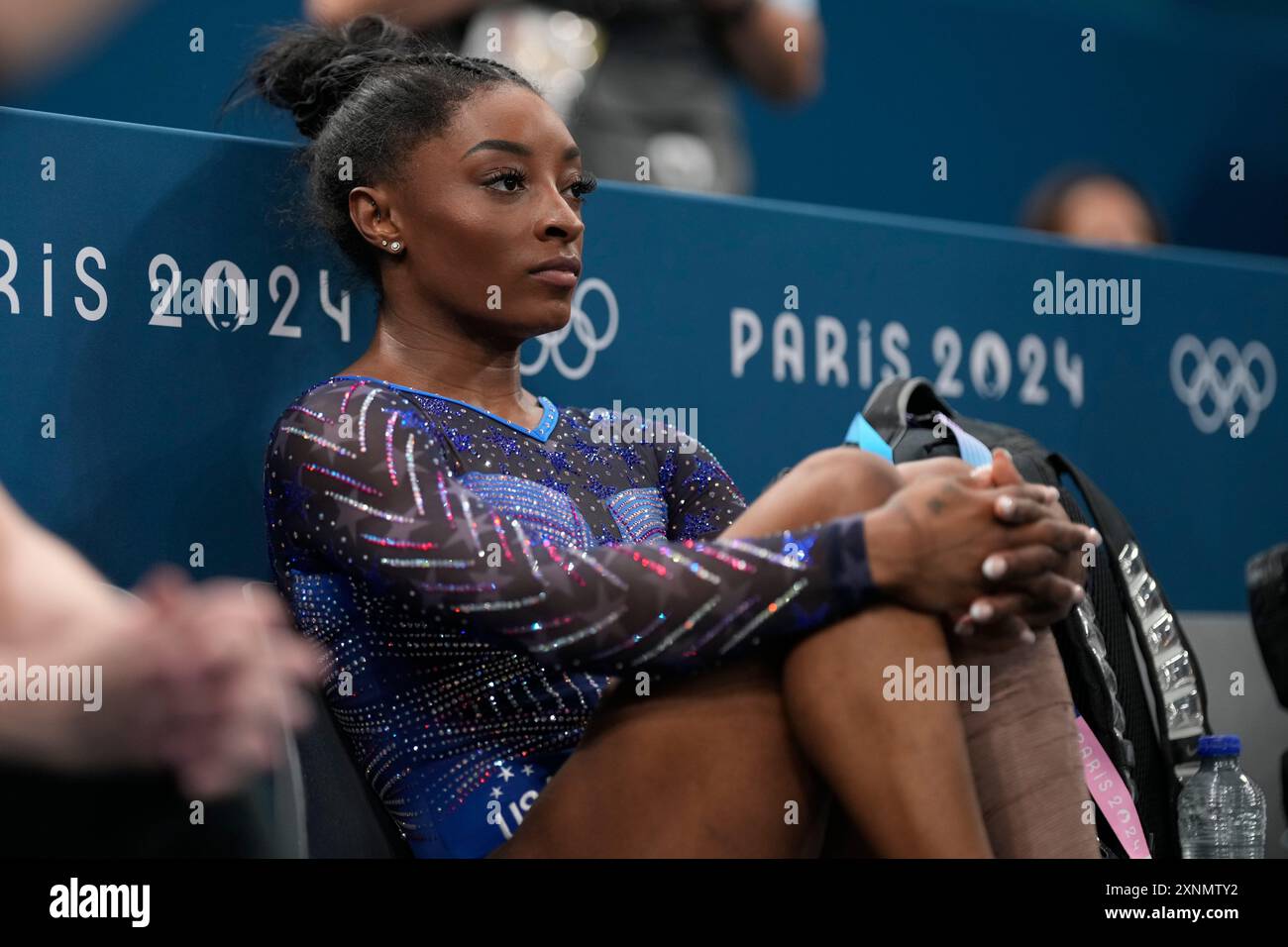 Simone Biles, of the United States, is seen during the women's artistic ...