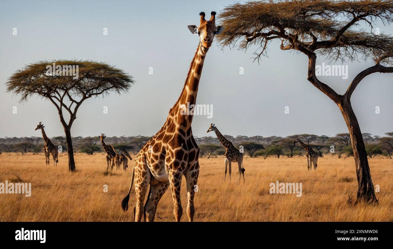 Group giraffes in kalahari hi-res stock photography and images - Alamy