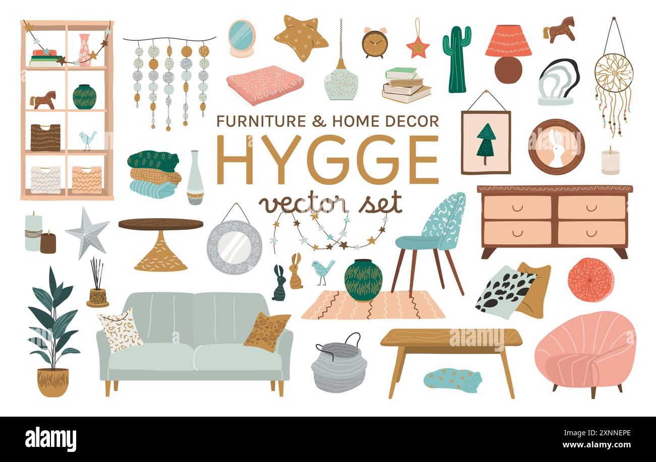 Home Interior, Furniture and Decor Set Stock Vector Image & Art - Alamy