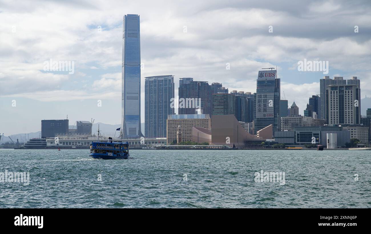 The Kowloon skyline viewed from Victoria Harbour. Hong Kong - 29th May 2024 Stock Photo