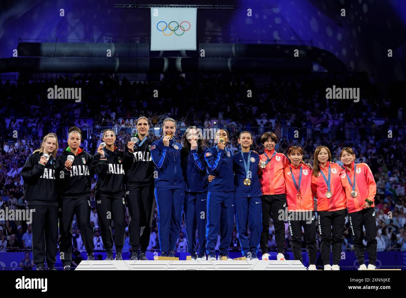 United States' fencers Lee Kiefer, Lauren Scruggs, Jaqueline Dubrovich ...
