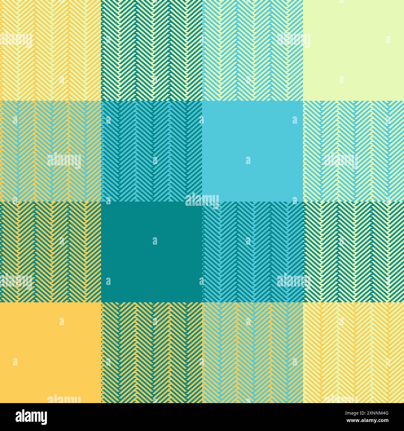 Dynamic tartan pattern, simple pixelated geometric texture ideal for fabric plaid, picnic tablecloths, or oilcloth. Classic retro-style blanket and stylish scarf illustrated in vector art. Stock Vector