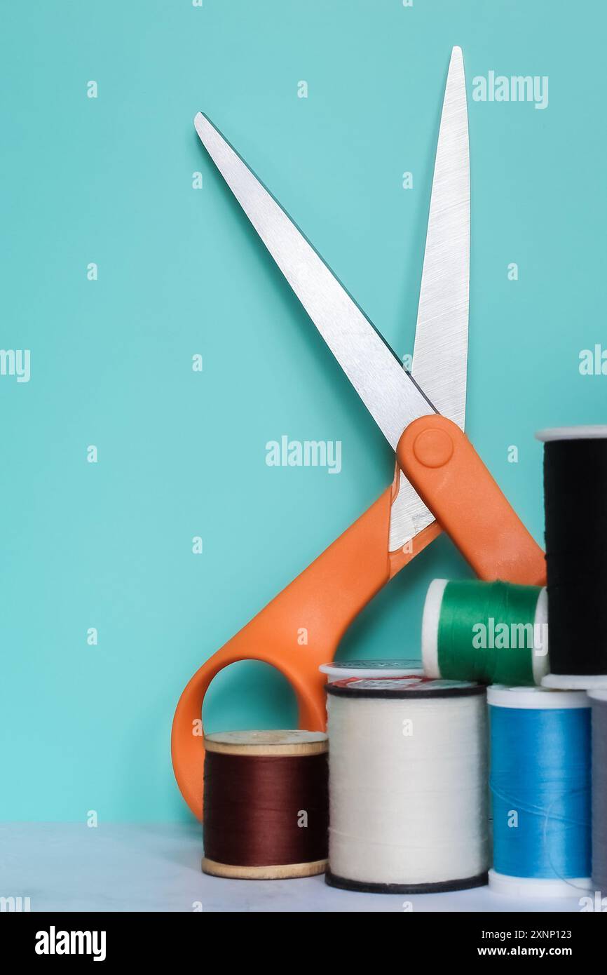 Materials for crafting and embroidery Stock Photo