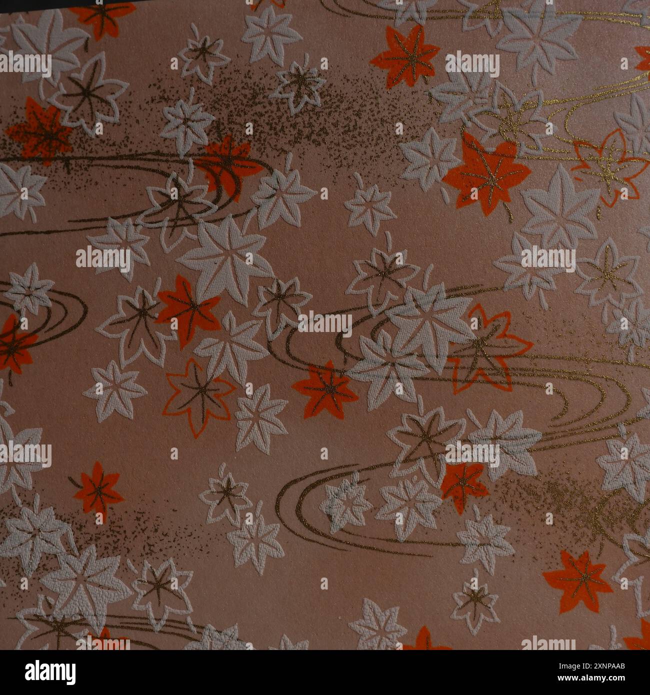 Traditional Japanese patterns with autumn theme (Japanese maple leaves ...